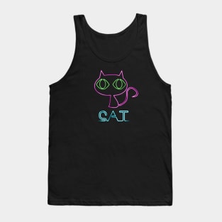 80's Neon Cat Tank Top